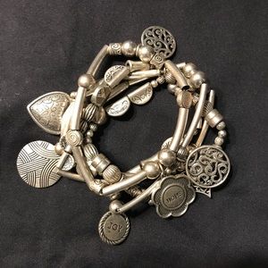 Lia Sophia silver charm stretch bracelet